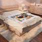 Space Galaxy Astronaut Velveteen Plush Blanket – 'Space Cosmic 1990' Graphic Throw