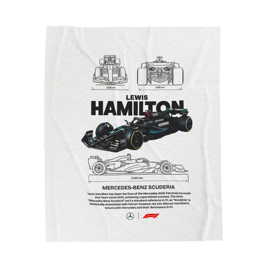 Lewis Hamilton Formula 1 Car Velveteen Plush Blanket