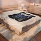 Sacred Angel Warrior Velveteen Plush Blanket – Futuristic Mythic Artwork