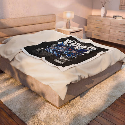 Sacred Angel Warrior Velveteen Plush Blanket – Futuristic Mythic Artwork