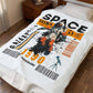Space Galaxy Astronaut Velveteen Plush Blanket – 'Space Cosmic 1990' Graphic Throw