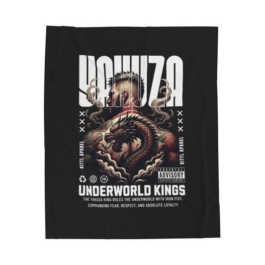 Underworld Kings Velveteen Plush Blanket — Yakuza Dragon Graphic Throw
