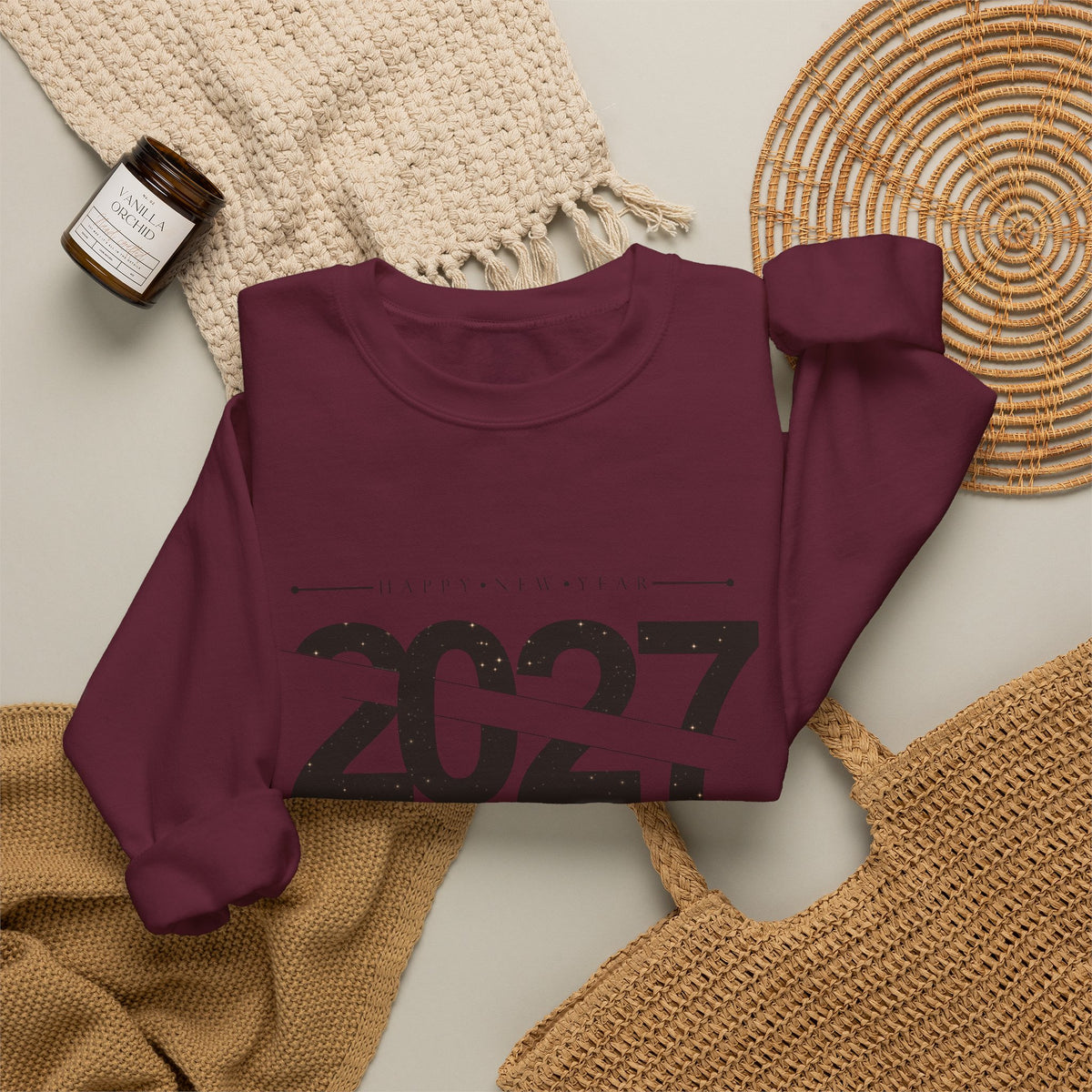 2027 Crewneck Sweatshirt – Minimal New Year Graphic Pullover