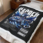 Sacred Angel Warrior Velveteen Plush Blanket – Futuristic Mythic Artwork