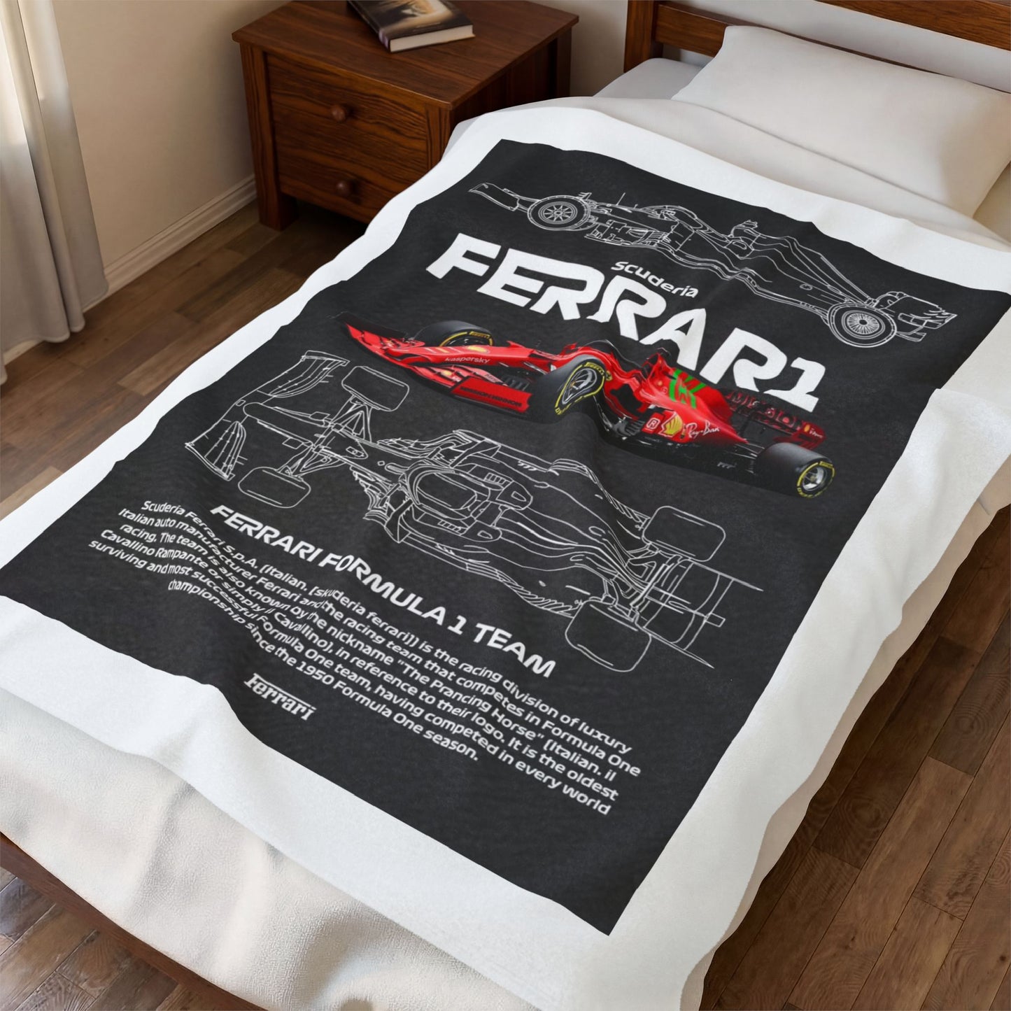 Ferrari Formula 1 Velveteen Plush Blanket