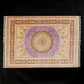 Handwoven Purple Medallion Pattern Pure Silk Rug