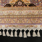 Handwoven Purple Medallion Pattern Pure Silk Rug