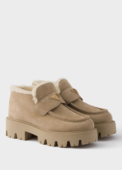 Women's Natural Suede Loafers