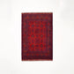 Handwoven Afghan Patterned Burgundy Wool Khamyap Rug