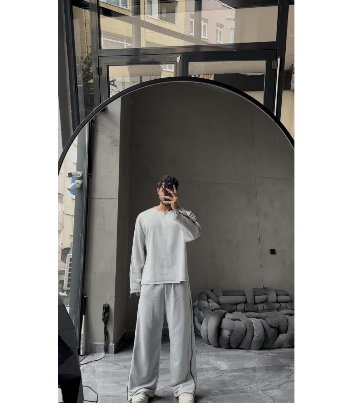 CUSTOM DESIGNED TRACKSUIT SET WITH SIDE ZIPPER DETAIL WHITE
