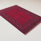 Handwoven Afghan Patterned Burgundy Wool Khamyap Rug
